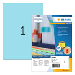 Afbeelding van Herma 4403 permanent hechtende etiketten | A4 | 210 x 297 mm | blauw | 100 etiketten | HER4403