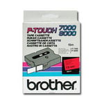 Afbeelding van Brother TX-441 tape zwart op rood 18mm x 15m (origineel) | BROTX441