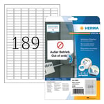 Afbeelding van Herma 10001 verwijderbare etiketten | A4 | 25,4 x 10 mm | wit | 4725 etiketten | HER10001