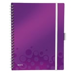 Afbeelding van Leitz spiraalblok 4644 WOW Be Mobile Book | A4 | gelinieerd | paars metallic | 80gr. | 80 vel | LEI46440062