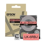 Afbeelding van Epson LK-6RBJ matte tape zwart op rood 24 mm (origineel) | EPSC53S672073