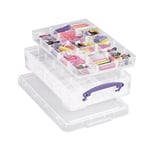 Afbeelding van Really Useful Box opbergdoos | met 2 dividers | polypropyleen | transparant | 4 liter | UB4LDC