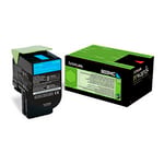 Afbeelding van Lexmark 80C2HC0 nr. 802HC toner cartridge cyaan hoge capaciteit (origineel) | LEX80C2HC0