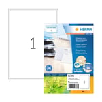 Afbeelding van Herma 10736 gerecyclede universele etiketten | A4 | 199,6 x 289,1 mm | wit | 80 etiketten | HER10736