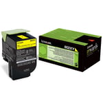 Afbeelding van Lexmark 80C2XY0 nr. 802XY toner cartridge geel extra hoge capaciteit (origineel) | LEX80C2XY0