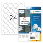 Afbeelding van Herma 5066 verwijderbare etiketten | A4 | 40 mm | rond | wit | 600 etiketten | HER5066