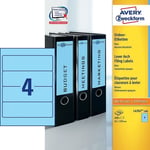 Afbeelding van Avery Zweckform L4767-100 printbare rugetiketten | blauw | zelfklevend | breed | 61 mm x 192 mm | 400 etiketten | AVEL4767-100