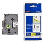 Afbeelding van Brother TZe-S121 extra klevend tape zwart op transparant 9mm x 8m (origineel) | BROTZES121