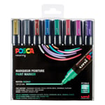 Afbeelding van POSCA PC-5M verfmarkerset metallic | 1,8 - 2,5 mm | rond | 8 stuks | POSPC5M/8METAL09