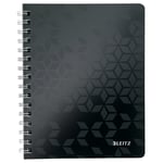 Afbeelding van Leitz 4638 collgeblok | A5 | gelinieerd | zwart | 2-gaats | 80 vel | LEI46390095