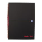 Afbeelding van Oxford 400047609 Black ’n Red spiraalblok | A4 | geruit | karton | 70 vel | OXF400047609