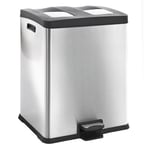 Afbeelding van EKO Recycle Rejoice duo pedaalemmer | mat RVS | 2 x 30 liter | EK240NA4046