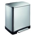 Afbeelding van EKO Recycle E-Cube duo pedaalemmer | mat RVS | 10 + 9 liter | EK240NA7482