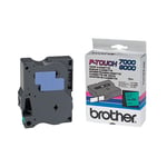 Afbeelding van Brother TX-751 tape zwart op groen 24mm x 15m (origineel) | BROTX751