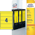 Afbeelding van Avery Zweckform L4769-20 printbare rugetiketten | geel | zelfklevend | breed | 61 mm x 192 mm | 80 etiketten | AVEL4769-20