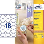 Afbeelding van Avery Zweckform L6024REV-25 promotie etiketten | afneembaar | ovaal | 63,5 mm x 42,3 mm | wit | 450 etiketten | AVEL6024REV-25