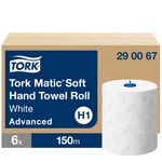 Afbeelding van Tork Matic® 290067 handdoekrol | 2-laags | 6 rollen | geschikt voor Tork H1 dispenser | wit | TOR290067