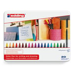 Afbeelding van Edding 1200 viltstiften | metalen doos | 20 stuks | EDD4-1200-20