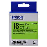 Afbeelding van Epson LK-5GBF tape zwart op fluorescerend groen 18mm (origineel) | EPSLK-5GBF