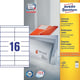 Avery Zweckform 3665 universele etiketten | wit | zelfklevend | 105 mm x 33,8 mm | 1600 etiketten | AVE3665