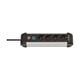Brennenstuhl 1391030400 Premium Alu-Line stekkerdoos | 4 stopcontacten | met schakelaar | 1.8 meter | zwart/lichtgrijs | BRE1391030400