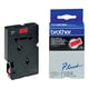 Afbeelding van Brother TC-401 tape zwart op rood 12mm x 7,7m (origineel)