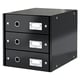 Afbeelding van Leitz 6048 ladeblok | zwart | 3 laden