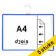 Afbeelding van Djois informatiekader | A4 | blauw | liggend | met haak | 5 stuks