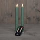 Anna Collection Led Dinerkaars | 23 cm | jade groen | bewegende vlam | 2 stuks | AN861NA8359