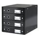 Leitz 6049 ladeblok | zwart | 4 laden | LEI60490095