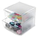 Deflecto Classic Cube organizer | 2 lades | transparant | 153 x 153 x 153 mm | DEF350101