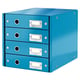 Leitz 6049 WOW ladeblok | blauw metallic | 4 laden | LEI60490036
