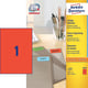 Avery Zweckform 3470 universele etiketten | rood | 210 mm x 297 mm | 100 etiketten | AVE3470