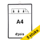 Afbeelding van Djois informatiekader | A4 | zwart | met dichte haak | 5 stuks