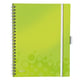 Leitz spiraalblok 4645 Wow Be Mobile Book | A4 | geruit | groen metallic | 80gr. | 80 vel | LEI46450064