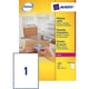 Afbeelding van Avery Zweckform L7167-100 verzendetiketten | wit | zelfklevend | 199,6 mm x 289,1 mm | 100 etiketten