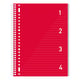 Kangaro spiraalblok | A4 | gelinieerd | 80 gr | 200 vel | rood | KANK-58380