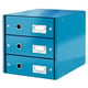 Leitz 6048 WOW ladeblok | blauw metallic | 3 laden | LEI60480036