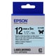 Epson LK-4LBK satijnlint tape zwart op lichtblauw 12mm (origineel)
