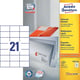 Avery Zweckform 3652-200 universele etiketten | wit | zelfklevend | 70 mm x 42,3 mm | 4200 etiketten | AVE3652-200