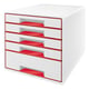 Leitz 5214 WOW ladeblok | kunststof | rood | 5 laden | LEI52142026