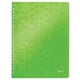 Leitz 46370054 WOW spiraalblok | A4 | polypropyleen | gelinieerd | groen | 4-gaats | 80 vel | LEI46370054