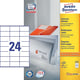 Afbeelding van Avery Zweckform 3475 universele etiketten | wit | zelfklevend | 70 mm x 36 mm | 2400 etiketten