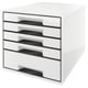 Afbeelding van Leitz 5214 ladeblok | kunststof | wit/zwart | 5 laden