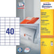 Avery Zweckform 3651 universele etiketten | wit | zelfklevend | 52,5 mm x 29,7 mm | 4000 etiketten | AVE3651