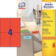 Avery Zweckform 3456 universele etiketten | rood | 105 mm x 148 mm | 400 etiketten | AVE3456