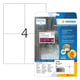 Herma 4697 folie etiketten | weerbestendig | A4 | 105 x 148 mm | wit | 100 etiketten | HER4697