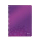 Leitz collegeblok 4638 WOW | A4 | geruit | paars metallic | 80gr. | 80 vel | LEI46380062