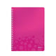 Leitz spiraalblok 4637 WOW | A4 | gelinieerd | roze metallic | 80gr. | 80 vel | LEI46370023