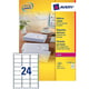 Afbeelding van Avery Zweckform L7159-100 adresetiketten | quickpeel | 63,5 mm x 33,9 mm | 2400 etiketten